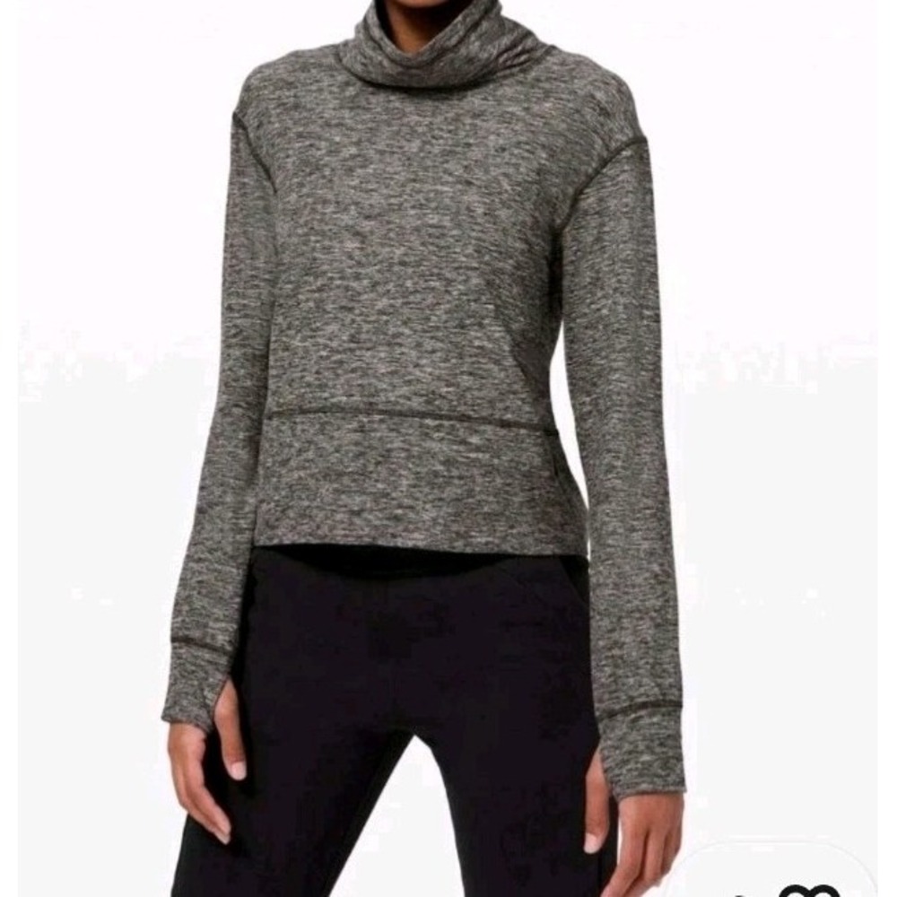 Lululemon Ready to‎ Rulu Pullover Heathered Raceway Grey Size 6 EUC Athleisure